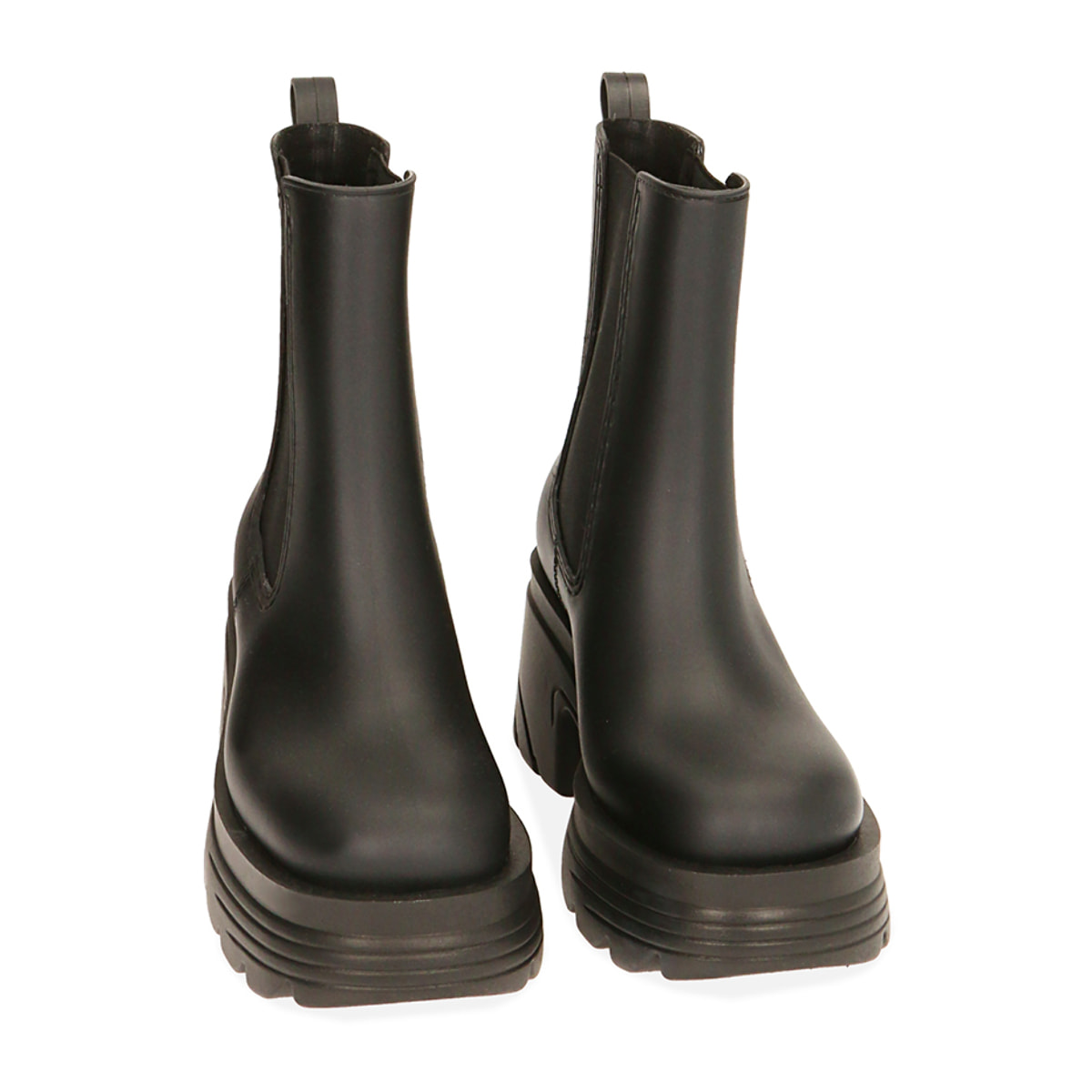 Chelsea boots da pioggia neri in pvc