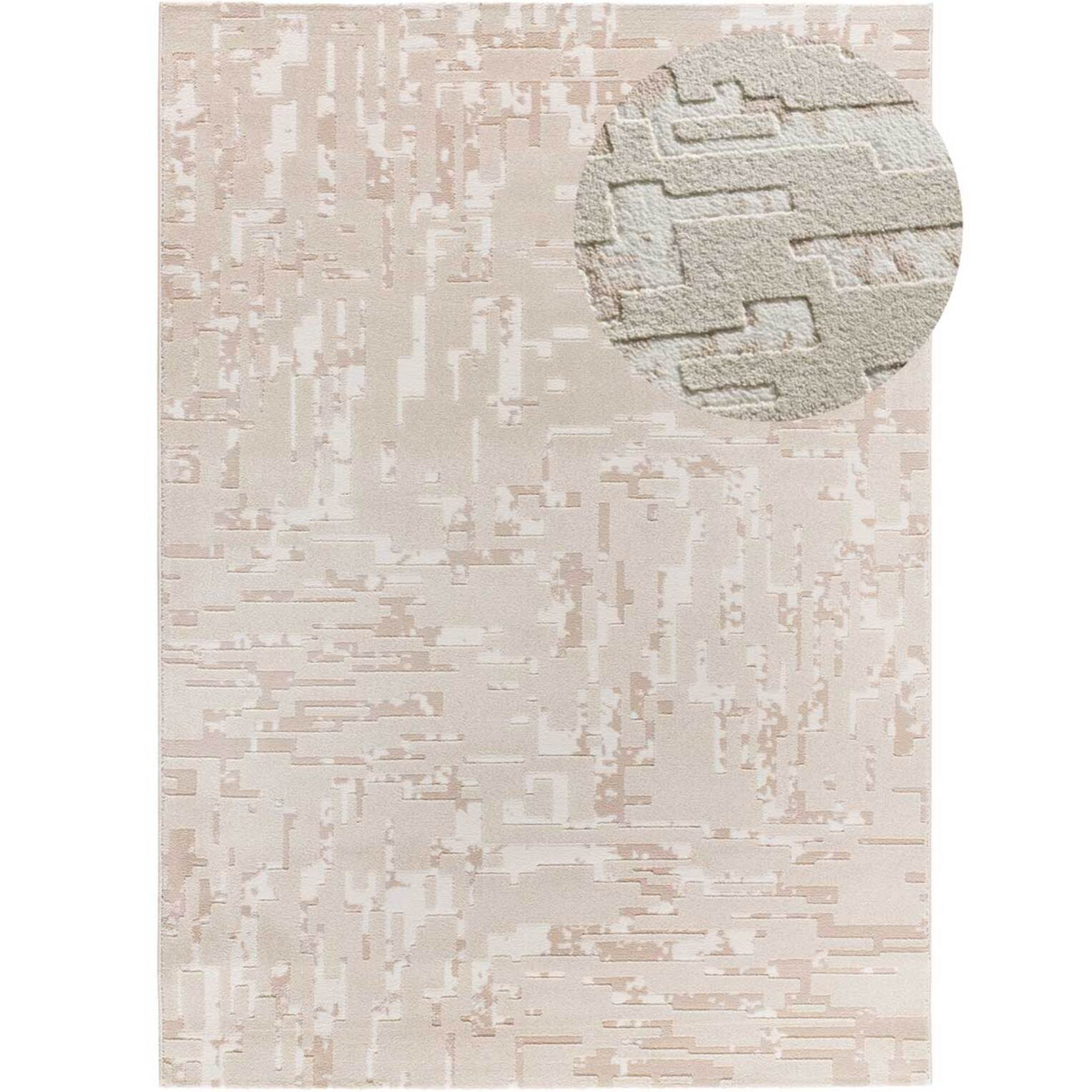 BARESA Alfombra abstracta con relieve en tonos beige, varias medidas disponibles