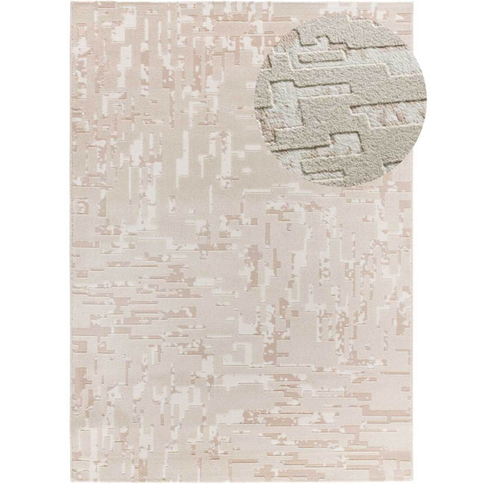 BARESA Alfombra abstracta con relieve en tonos beige, varias medidas disponibles