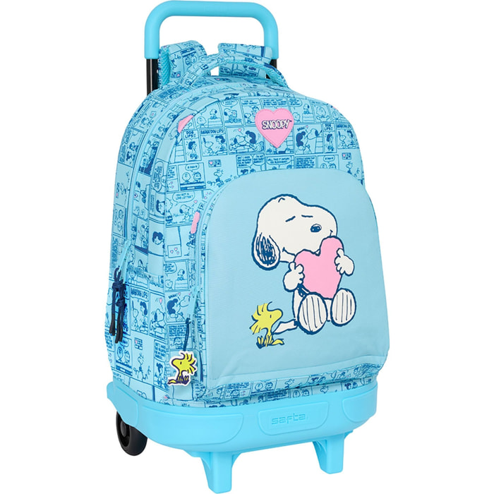 Mochila gde. c/ruedas compact extraible snoopy "love"
