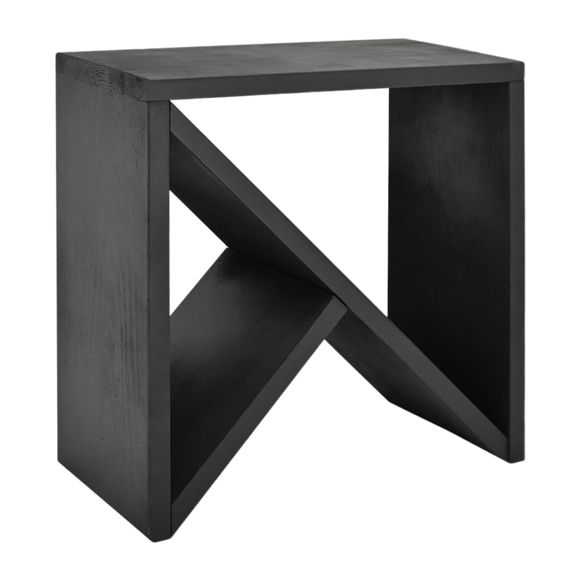 Table de chevet ou table auxiliaire en bois massif ton noir en différentes tailles