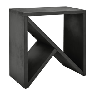 Table de chevet ou table auxiliaire en bois massif ton noir en différentes tailles