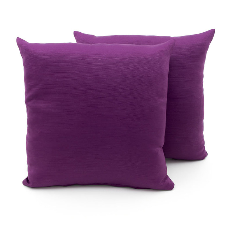 Coppia Cuscini Arredo In Tessuto Ottoman Tinta Unita Viola 38