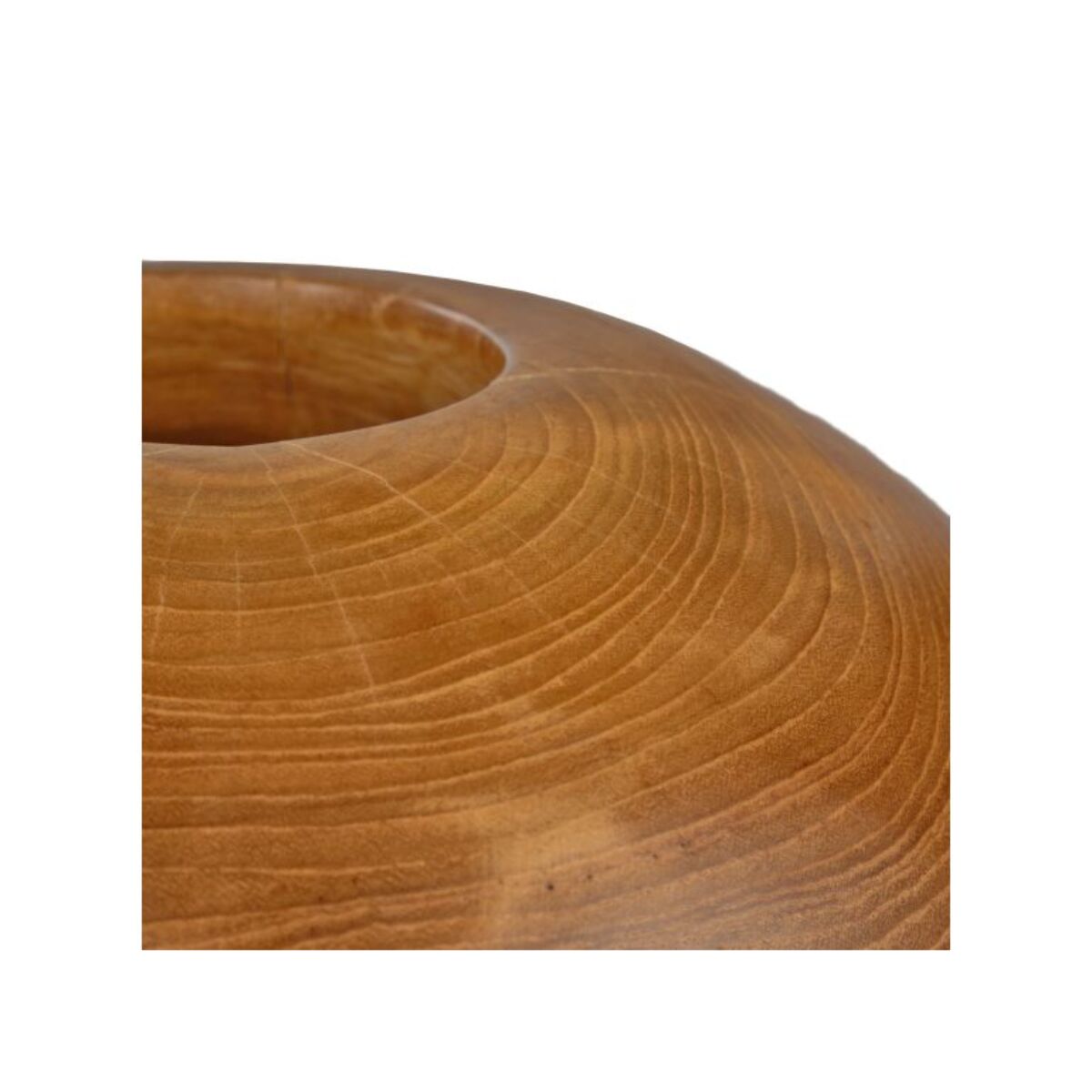 Vase décoratif rond D. 30 cm en bois de teck massif - FERGUS