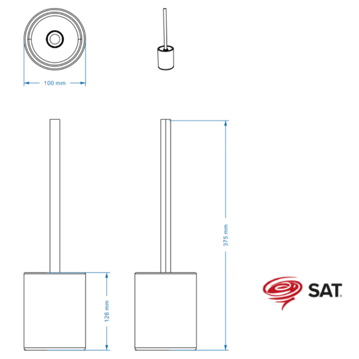 Feel Brosse WC en céramique, blanc (SATDFEEL37BI)