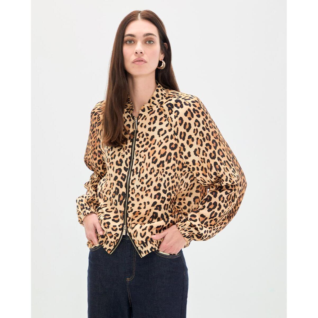 bomber in raso con stampa