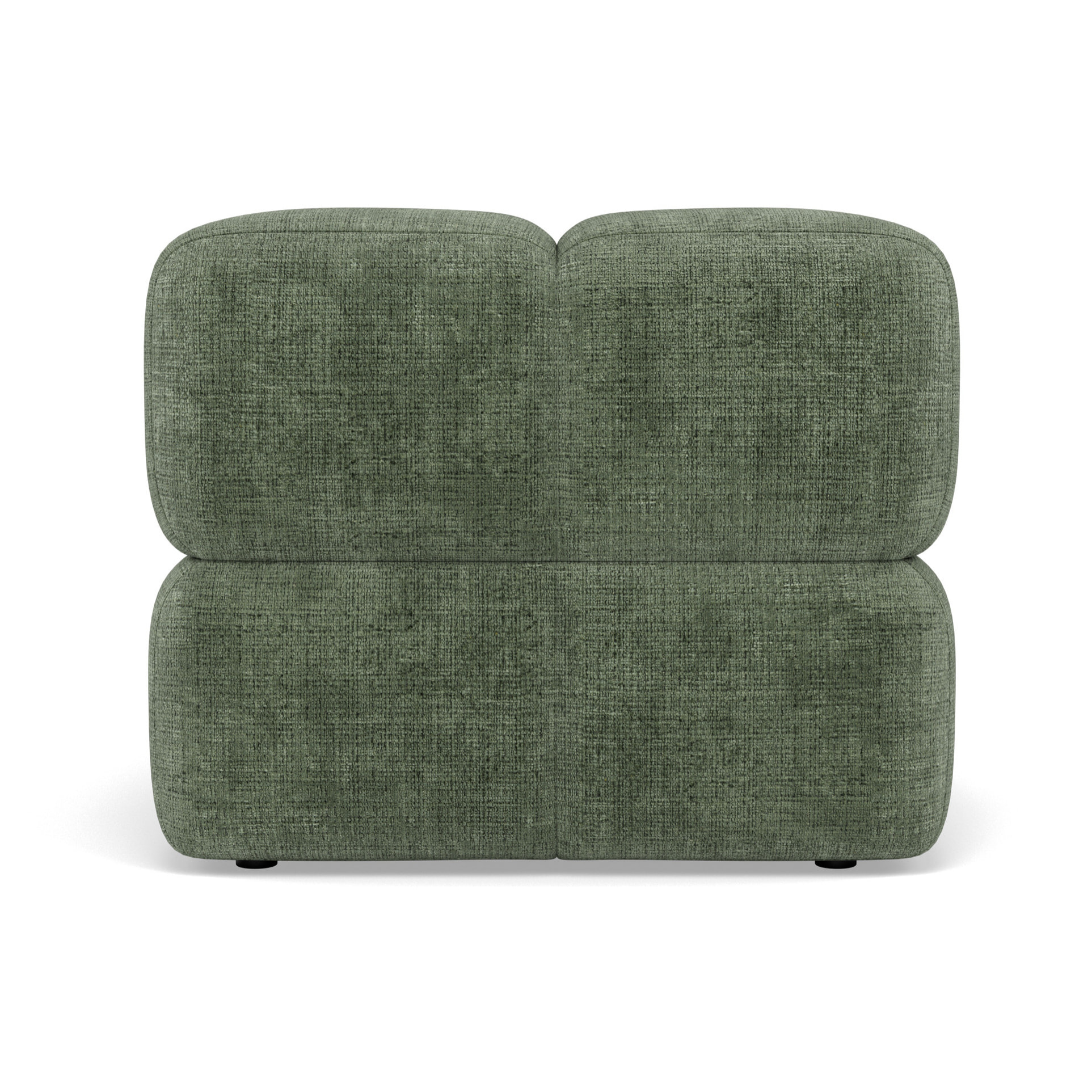 Grace - module d'assise sans accoudoir en velours texturé - Vert sauge