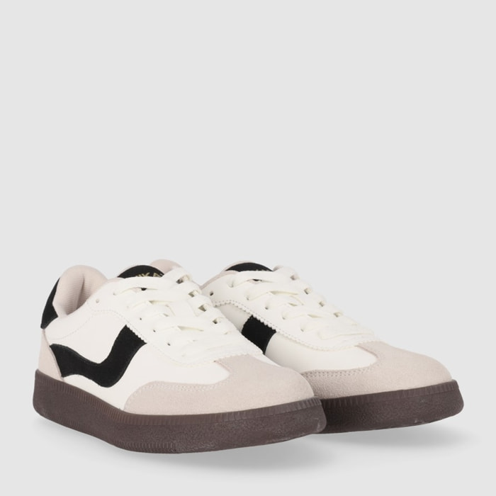 Deportivos - Blanco-Negro - Tacón: Bajo