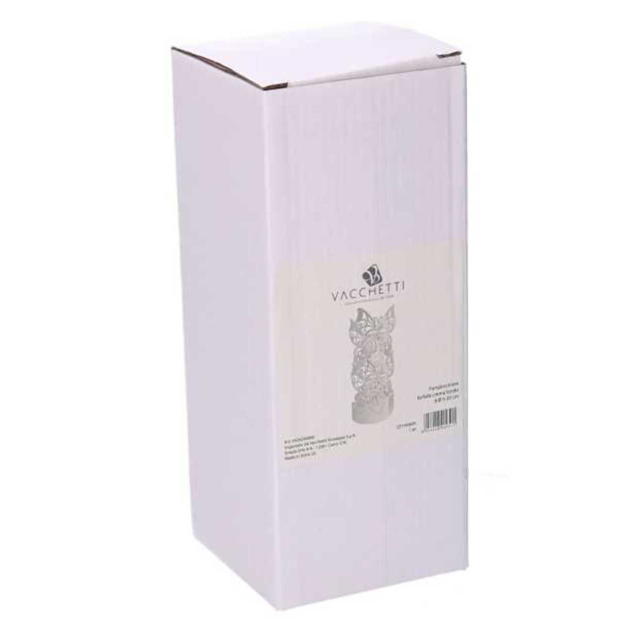 Portabicchiere in metallo farfalla crema tondo cm ø8h20