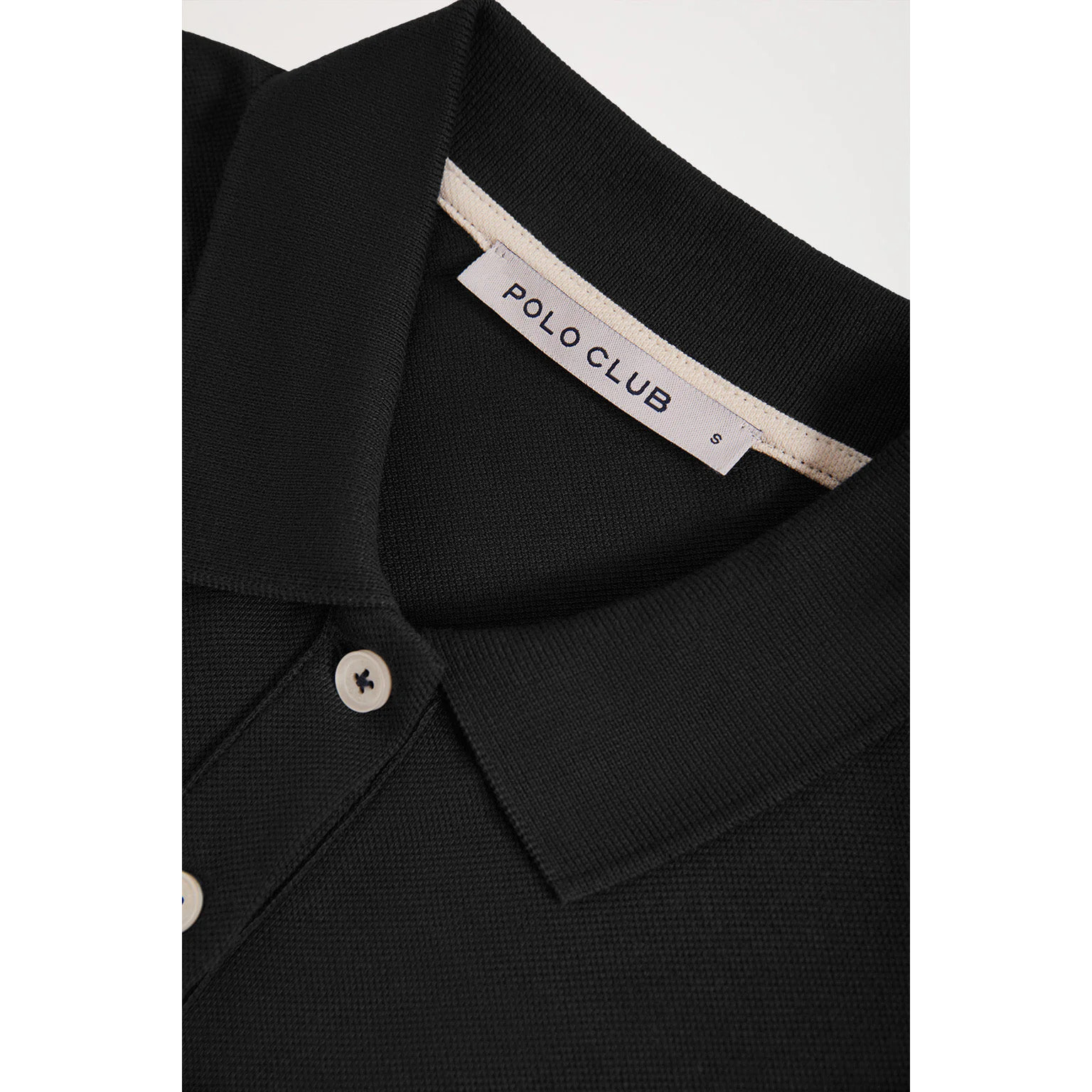 Vestito a polo in piquet nero con ricamo Rigby Go