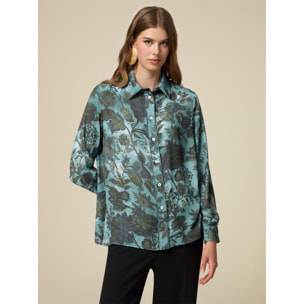 Oltre - Floral patterned shirt - Verde