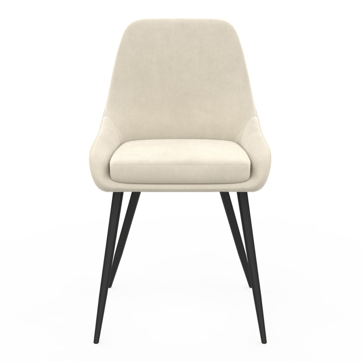 Chaises Olivia velours mix couleurs (crème, gris, terracotta) pieds métal - lot de 6
