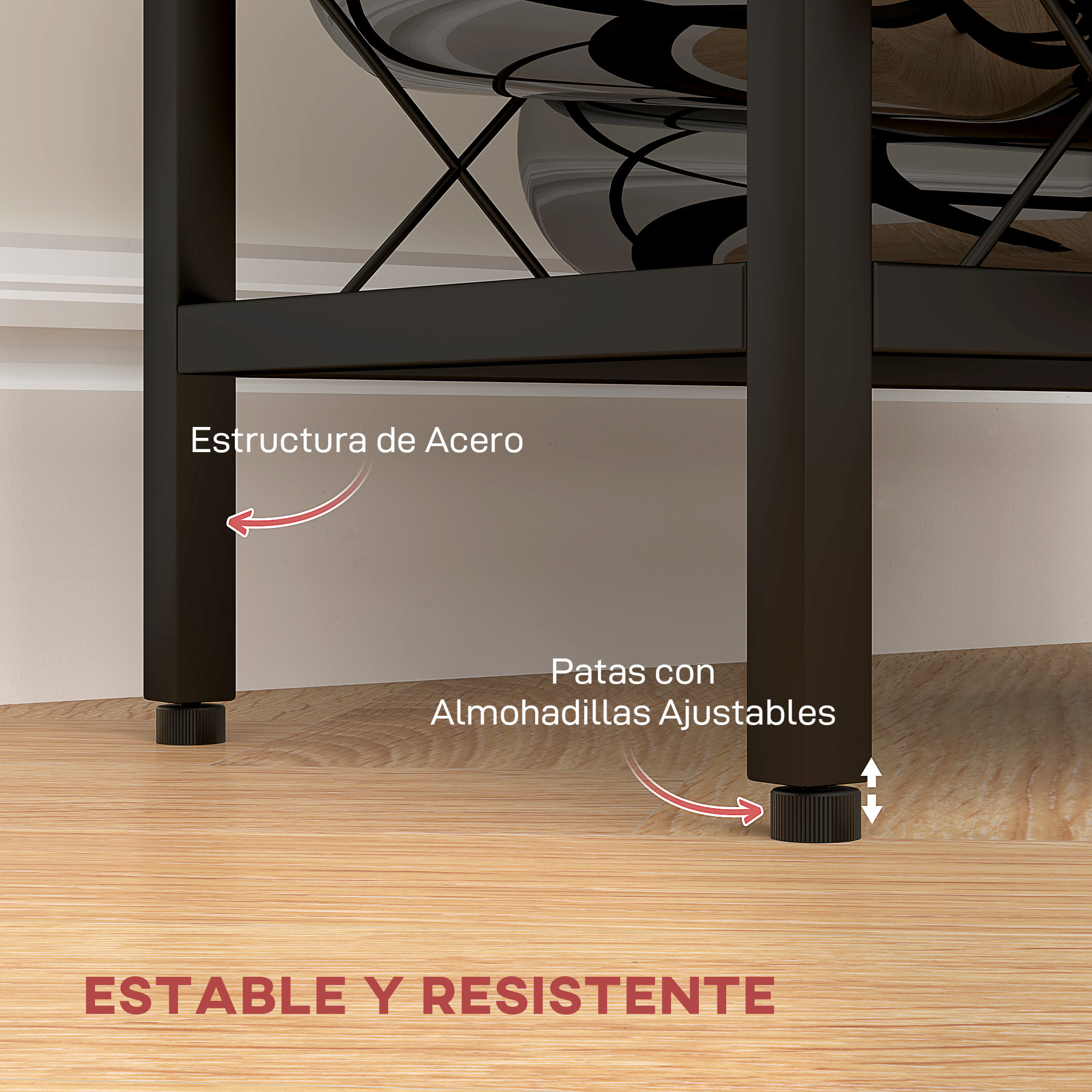 Botellero Vino para 10 Botellas Botellero con Encimera de Vidrio Templado y Marco de Acero para Salón Comedor 41x22x41 cm Negro