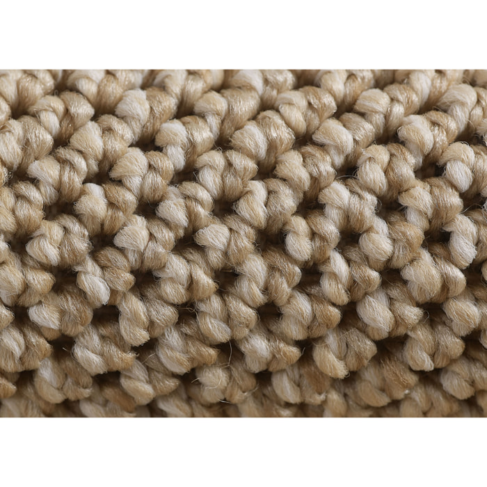 MORELIA - Tapis rond moderne aspect laine bouclée Beige