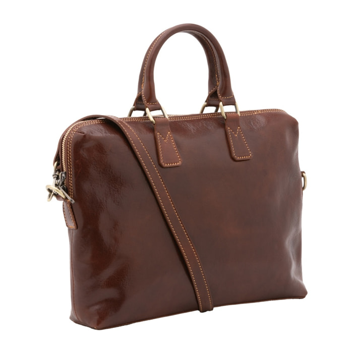 Borsa da lavoro uomo in vera pelle - Modello False - Made in Italy - 37.0 x 27.0 x 6.0 cm