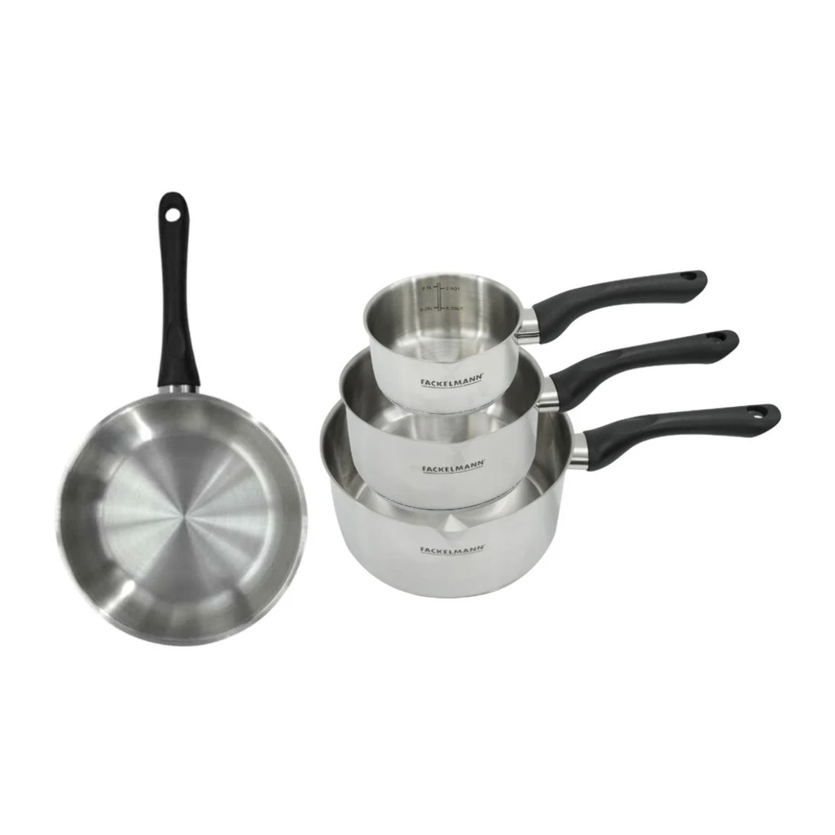Set poêle et 3 casseroles en inox Fackelmann Geneva