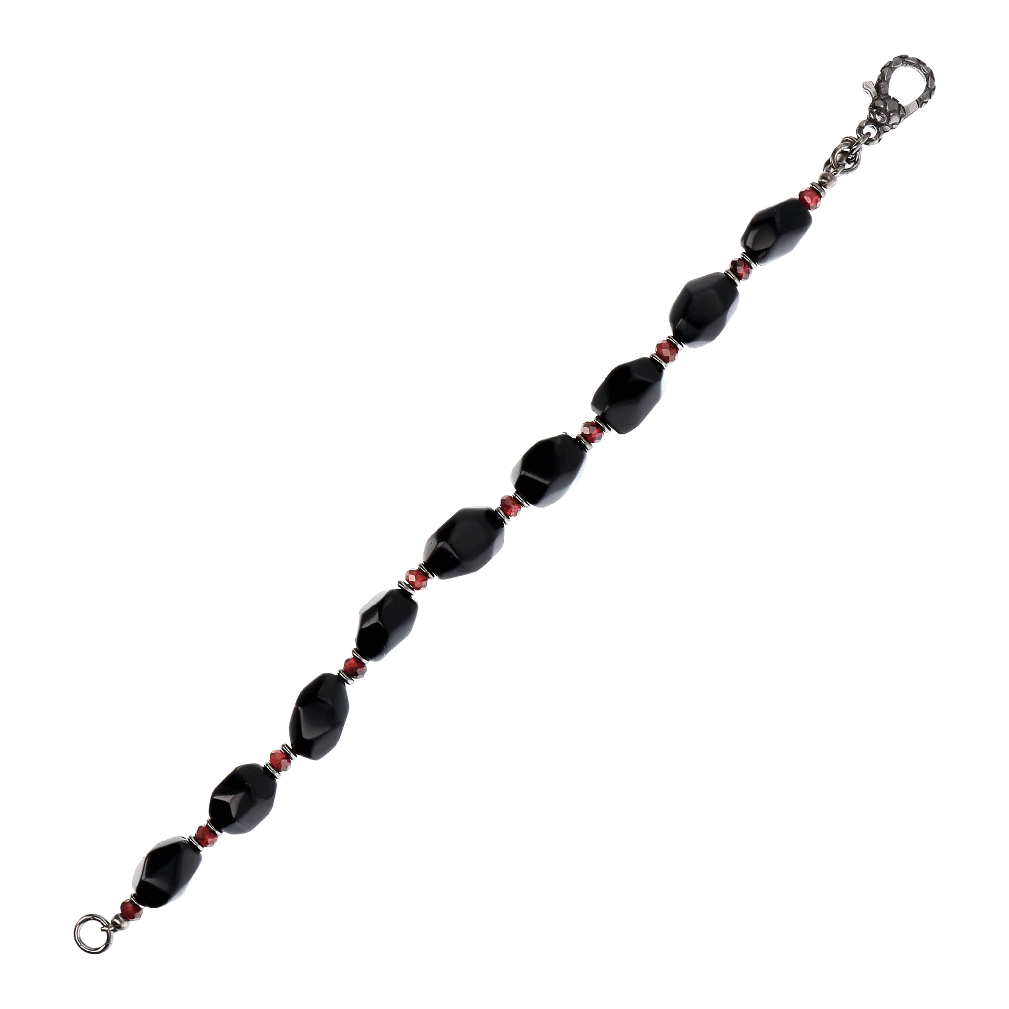 Bracciale con Onice Nero e Granato Rosso