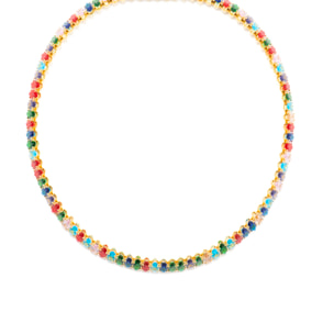 Collar con Cristal Multicolor acabado oro 18k