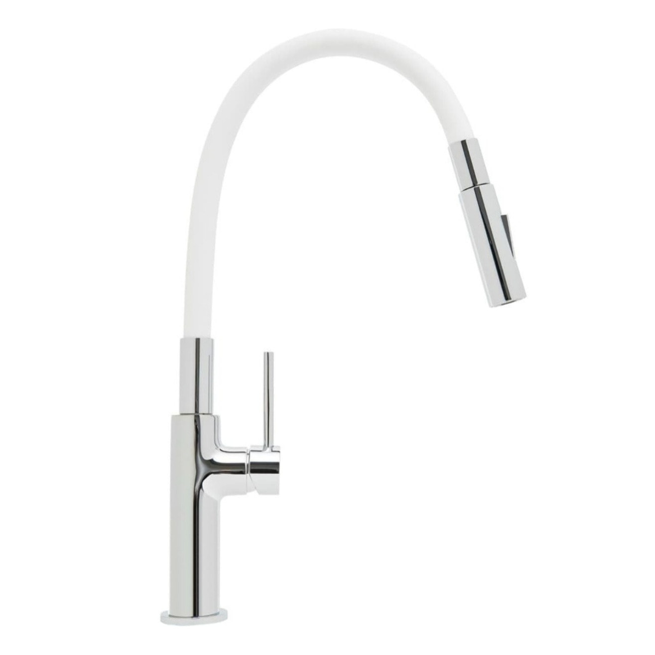 Mélangeur évier SAT avec bras en silicone blanc/chrome SATBSD290B2F