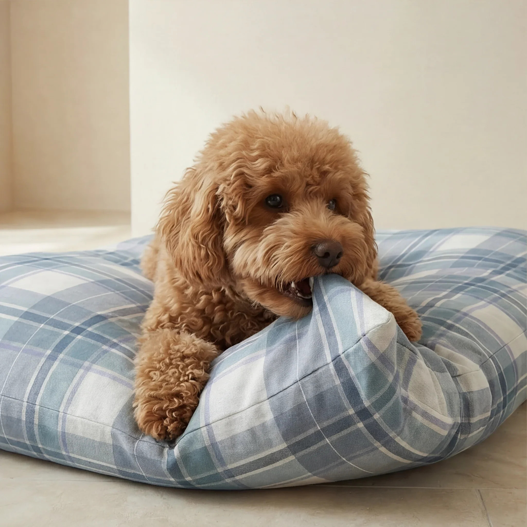 Lit pour animaux déhoussable et antitaches Valdo Bleu