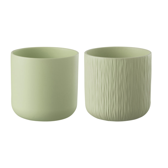 J-Line cache-pot Gen - céramique - pistache - XL - 2 pièces - Ø 20.5 cm