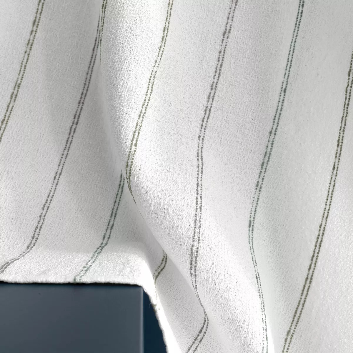 Torchon pur coton lavé motif jacquard blanc vert Rimini verde