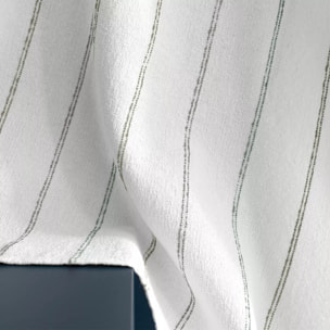 Torchon pur coton lavé motif jacquard blanc vert Rimini verde