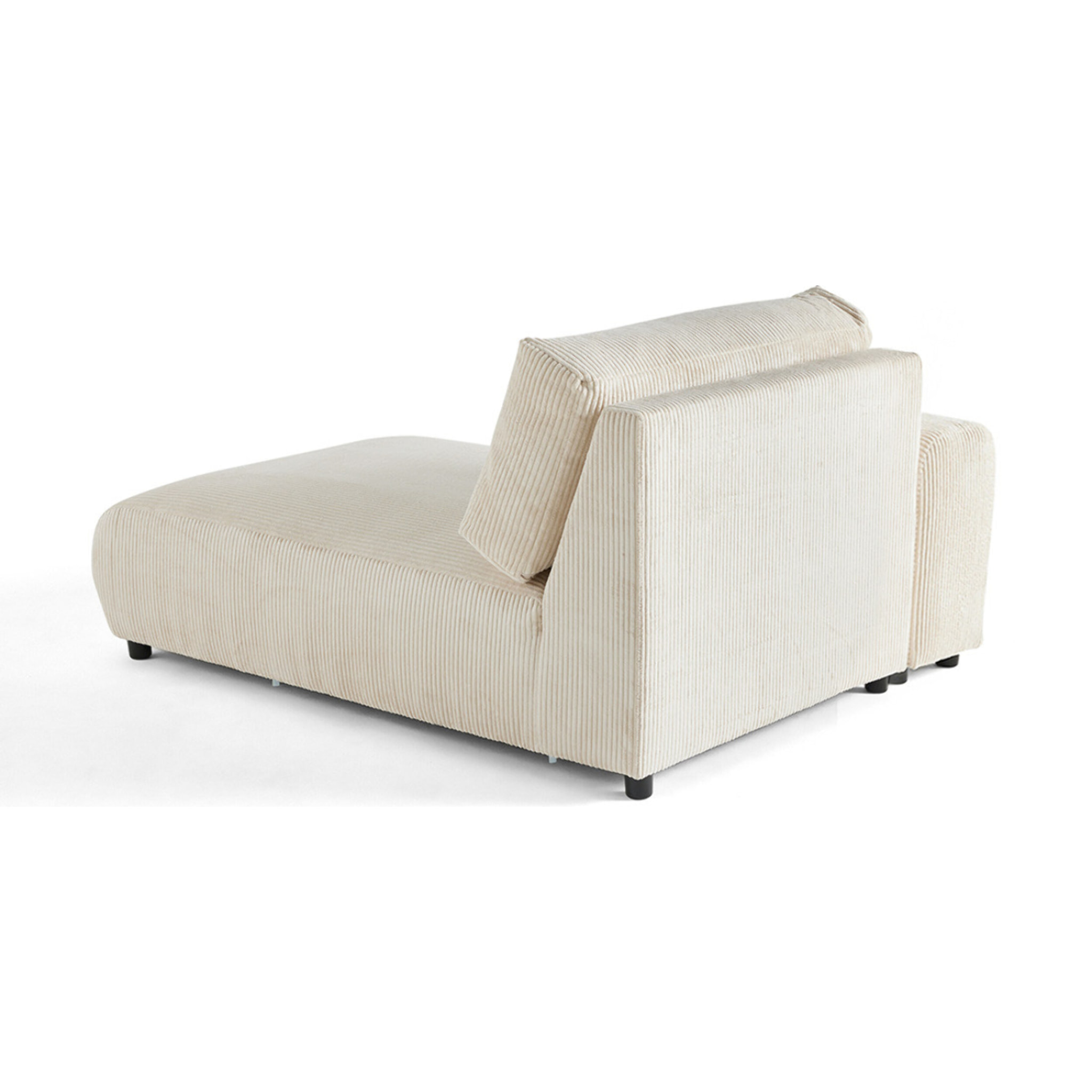 Garance - module d'assise méridienne gauche - en velours côtelé - Beige