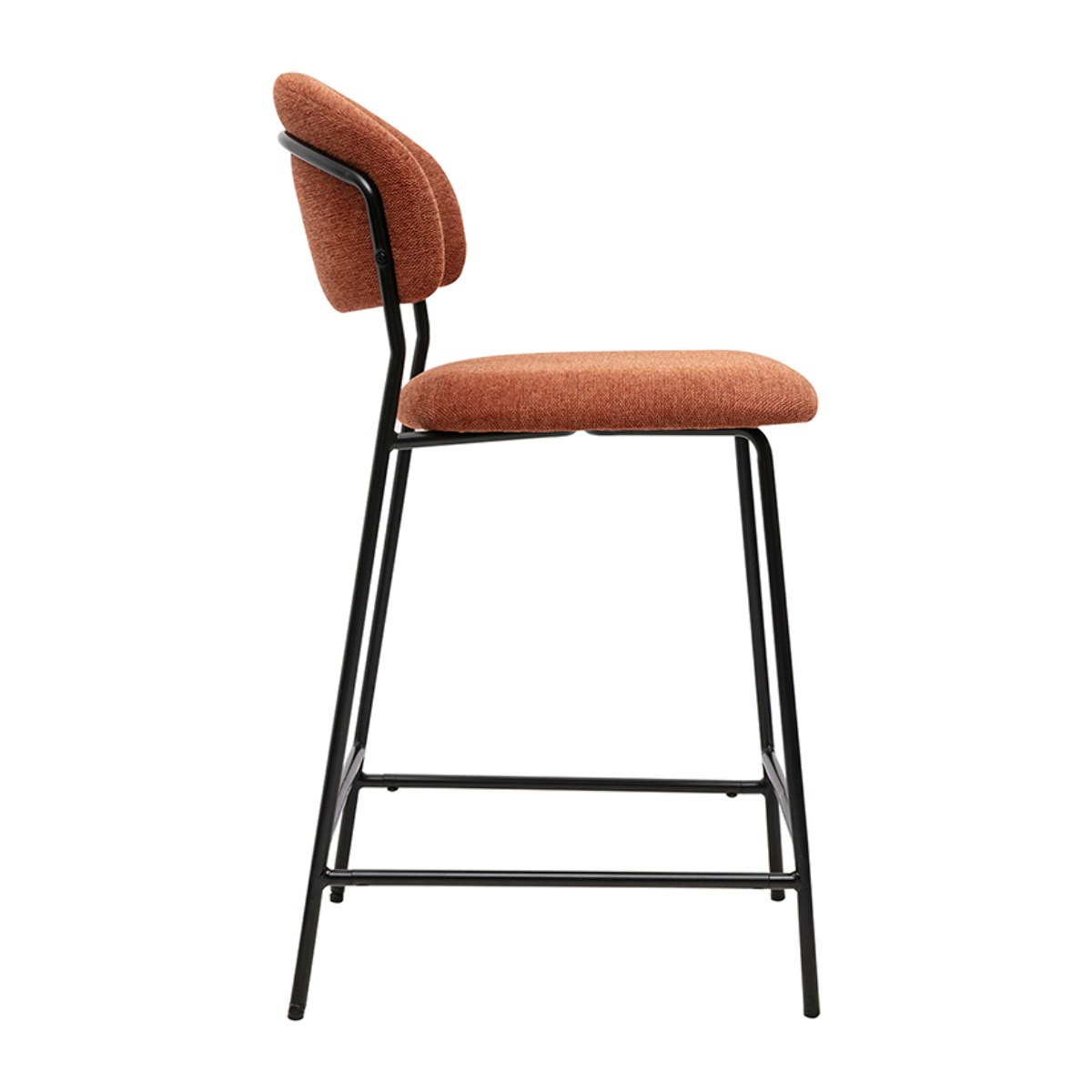 Tabourets de bar en tissu effet velours texturé terre brûlée H64 cm (lot de 2) BENTA