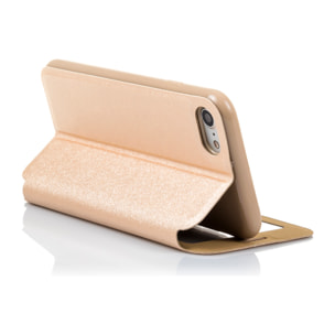 DAM CUSTODIA A LIBRO CON CHIUSURA MAGNETICA A FINESTRA Iphone 7/ Iphone 8 7x1x14 Cm. Colore: oro