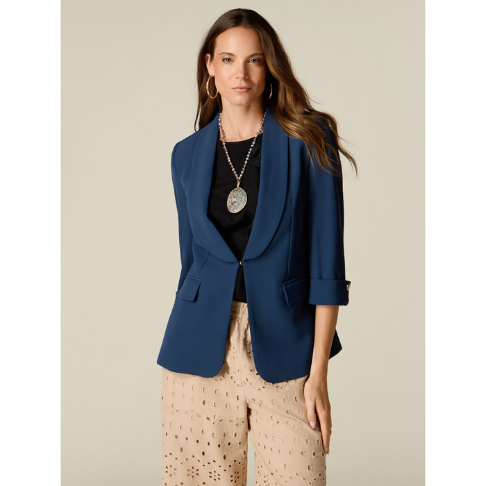Oltre - Blazer in tessuto fluido - Blu