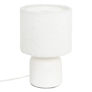 Lampe à poser Bona bouclette blanc H22cm