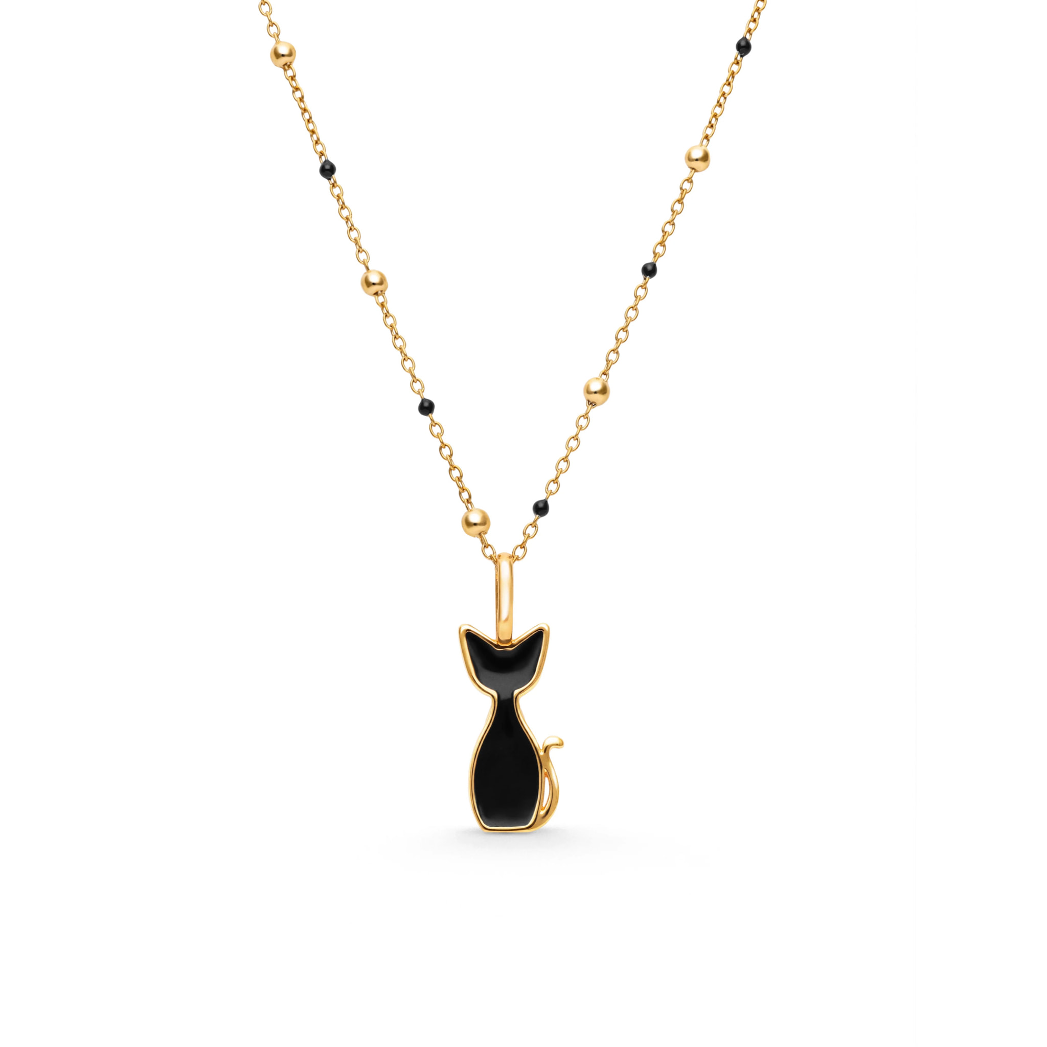 Set Regalo Collana Dots L Black e Charm Salem Placcato Oro