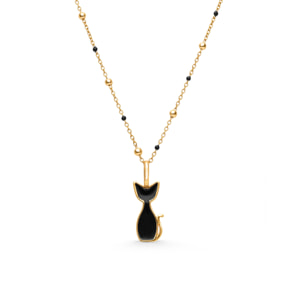 Set Regalo Collana Dots L Black e Charm Salem Placcato Oro