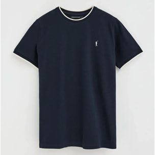 Camiseta azul marino de tejido pique con logo Rigby Go
