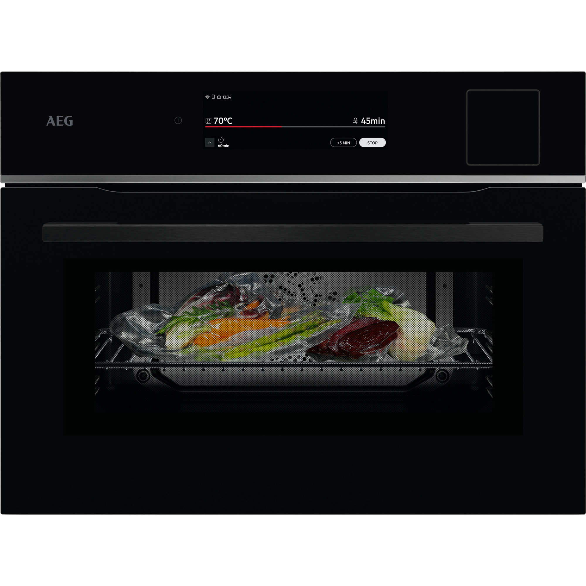 AEG Horno compacto de vapor Serie 9000 ProAssist con SteamPro con Display CookSmart Touch+ 7,8 '', con WiFi TP9SK821B
