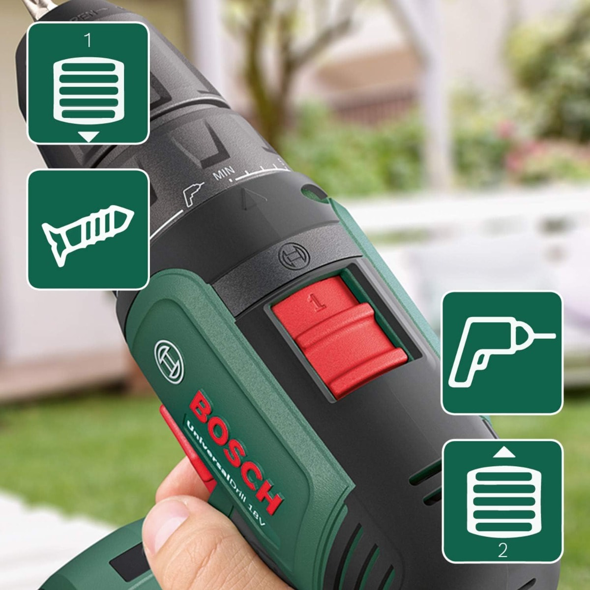 Perceuse visseuse Universal Drill 18V-60 - BOSCH - avec 2 batteries 18V 2.0Ah - AL 18V-20 - 06039D7002