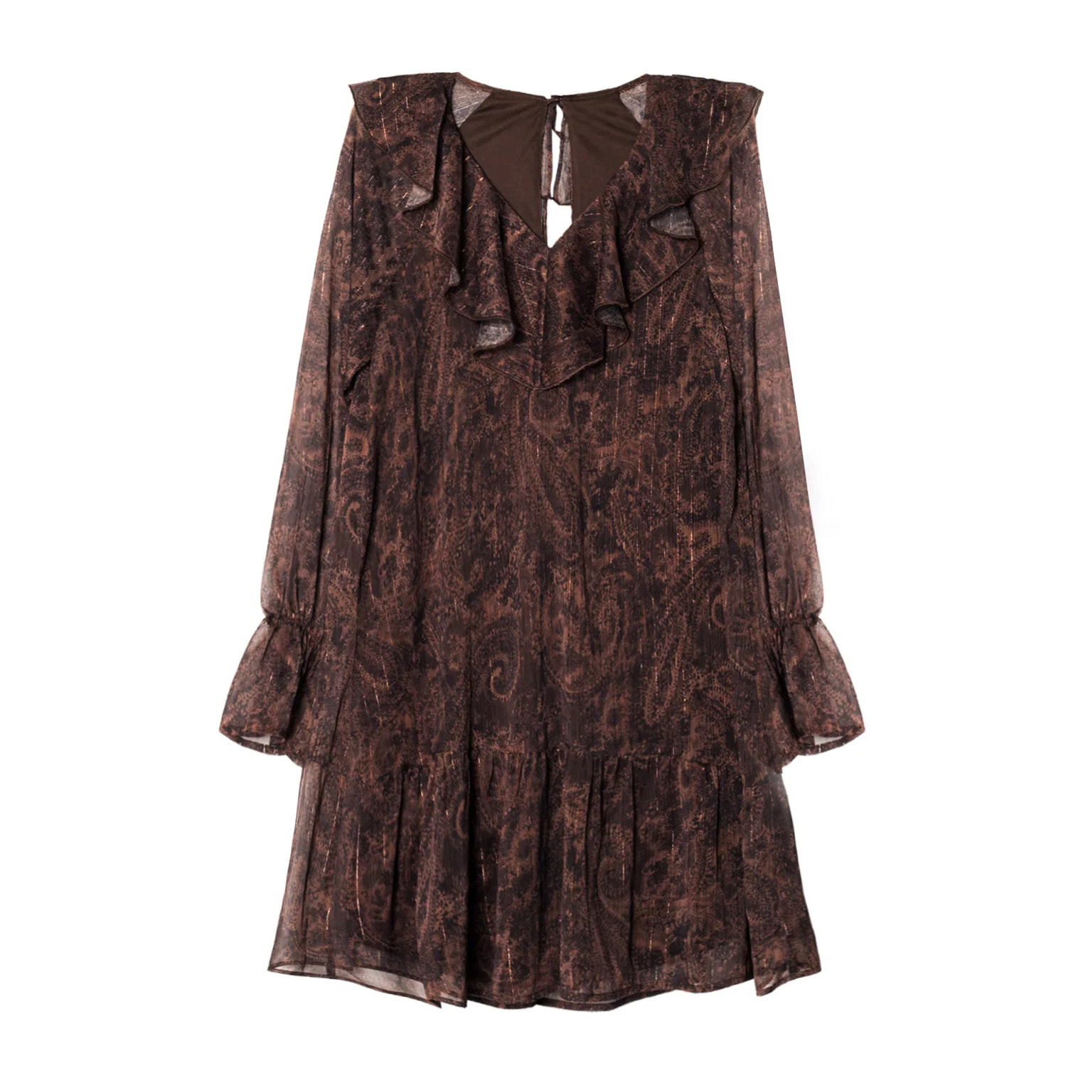 Vestido de punto elástico con flecos y corte ajustado