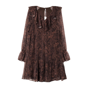 Vestido de punto elástico con flecos y corte ajustado