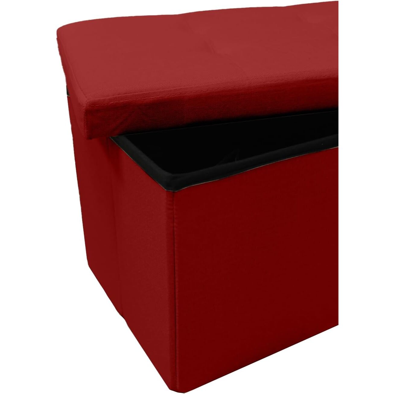 Pouf Contenitore, Puffo per Sedersi, Pouf Poggiapiedi, in Tessuto, Quadrato, 76X34X34 cm, Imbottito, Versatile, Facile da Pulire.