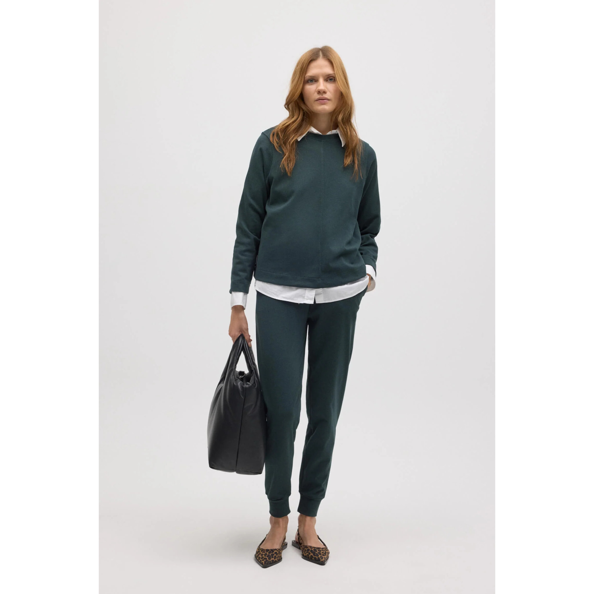 Pantaloni jogger testurizzati verde bottiglia