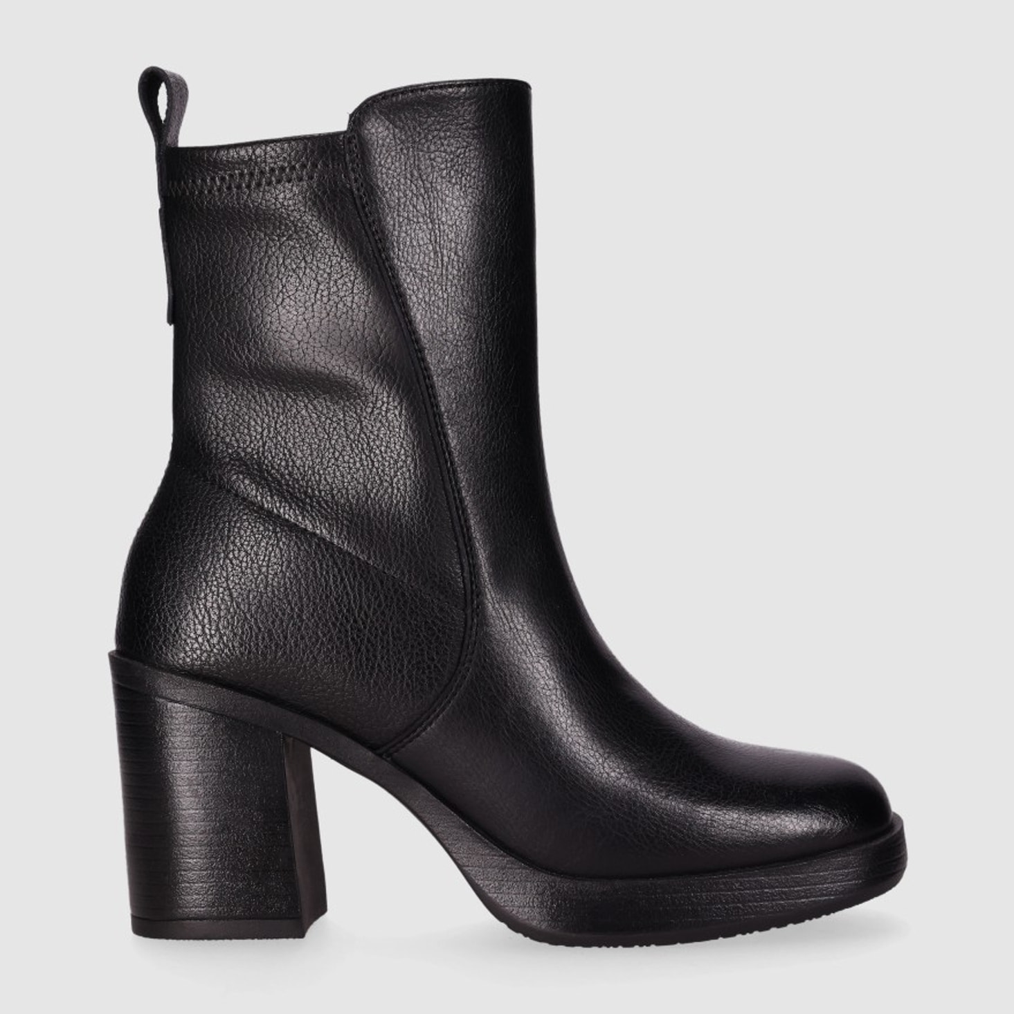 Botines de Piel - Negro - Tacón: 6 cm