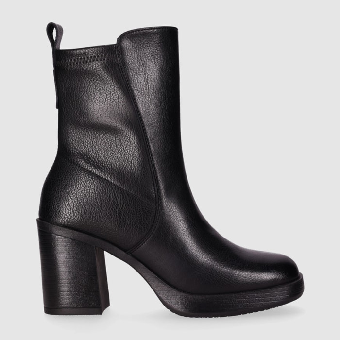 Botines de Piel - Negro - Tacón: 6 cm