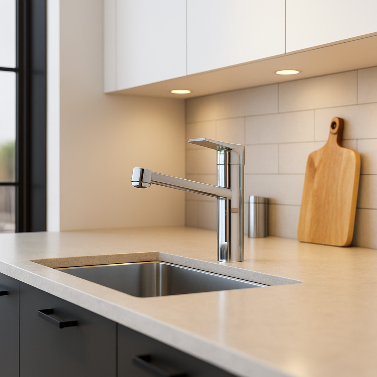 Kheops Mitigeur de cuisine 47x260x222 mm, 9 l/min  (3 bar), chrome brillant (D2630AA)