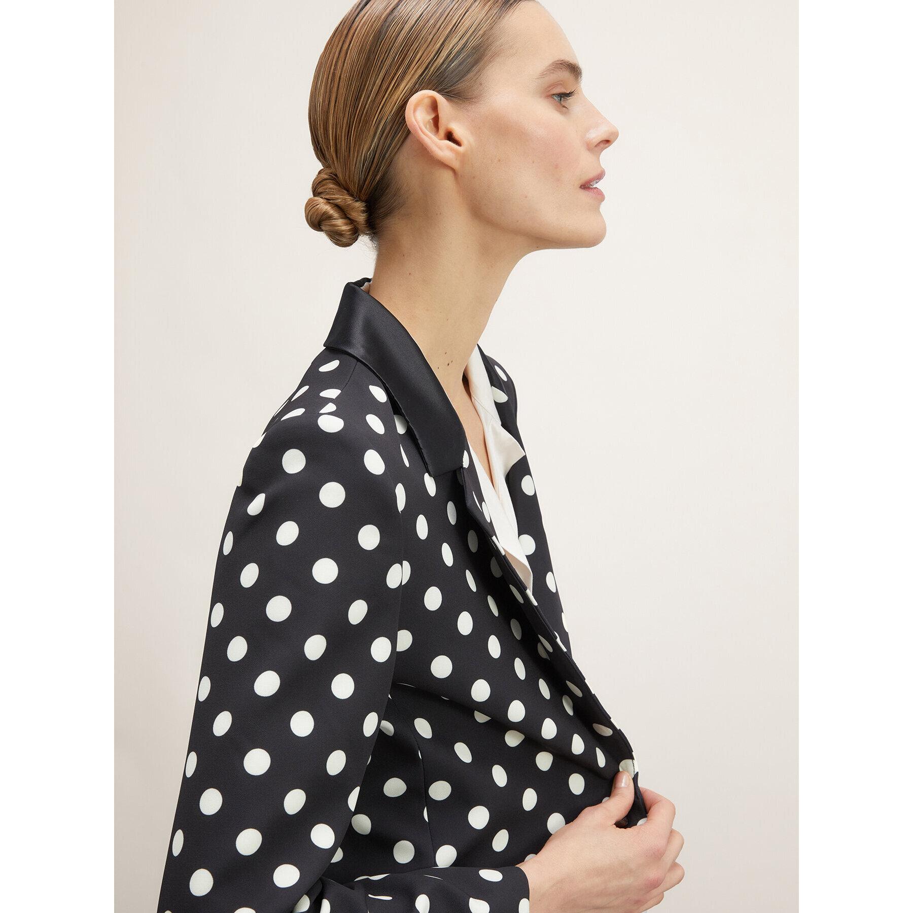 Motivi - Blazer con botonadura simple estampado de lunares - Negro