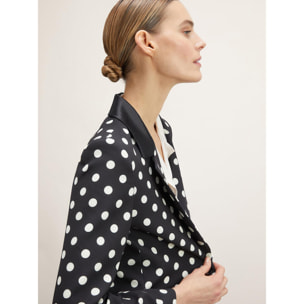 Motivi - Blazer con botonadura simple estampado de lunares - Negro