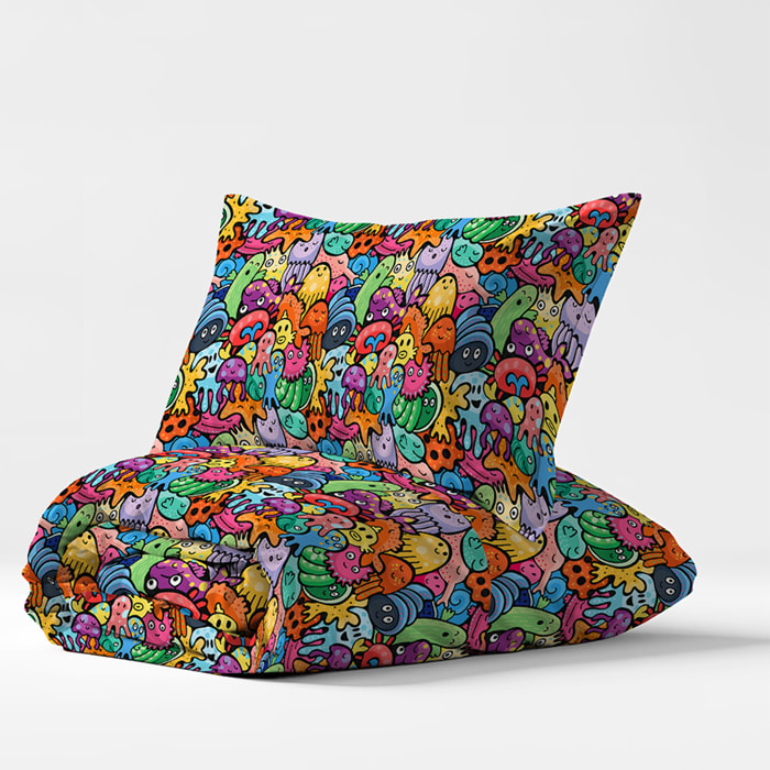 Parure copripiumino monster 100% cotone