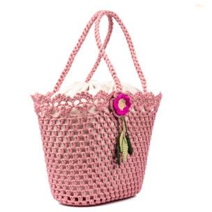 Zeccone bolso de hombro mujer. Fabricado en algodón, con borla decorativa.