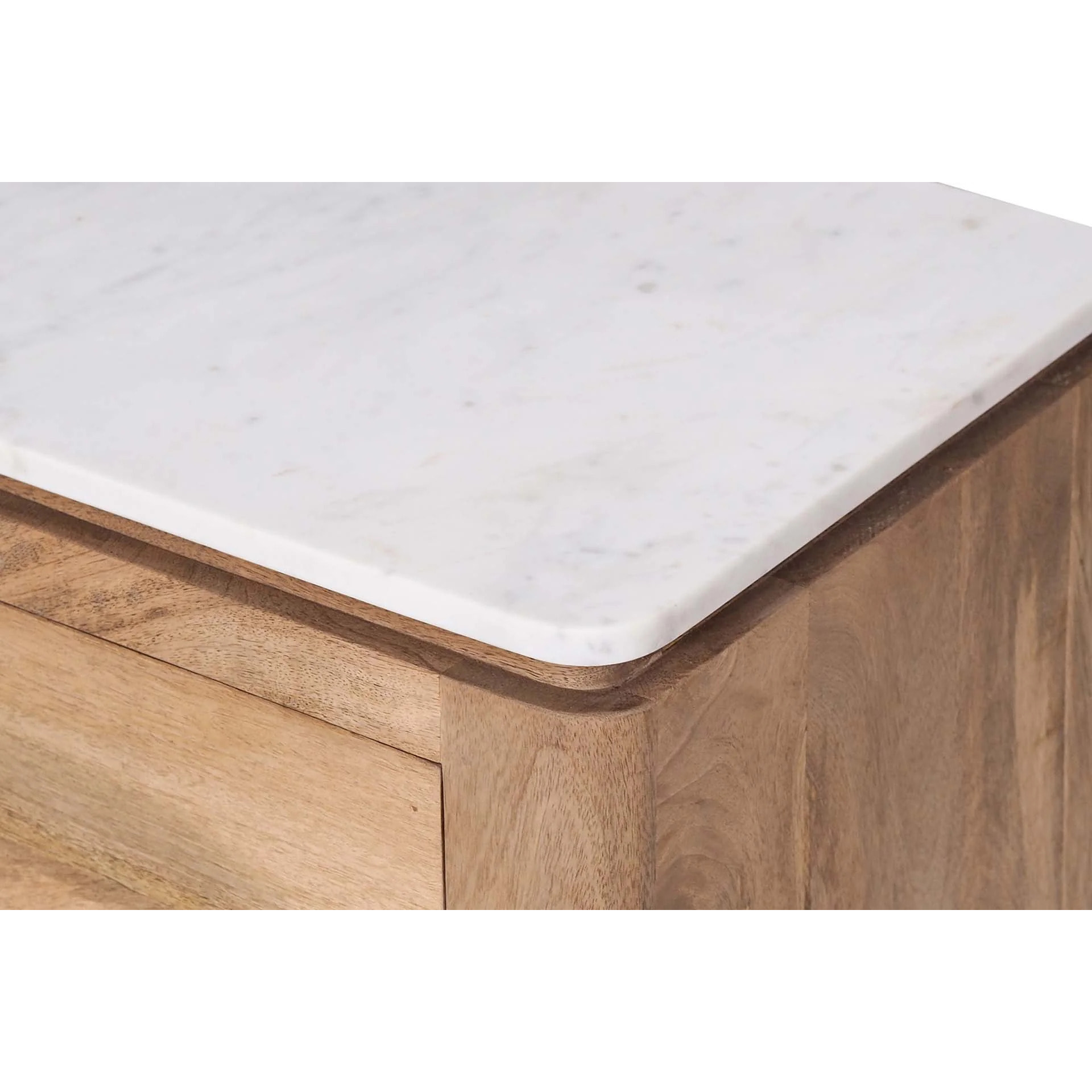 Mesita Madera Mango Marmol Felo 55x40x60 Cm
