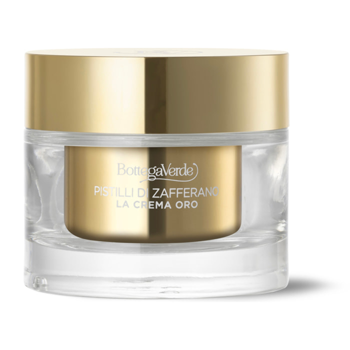 La crema de oro - Tratamiento facial de día y noche - Antiarrugas antienvejecimiento global 10 acciones - con SAFFRON-IDE PRO AGE con Ceramidas e hiperfermentado de Azafrán (50 ml)